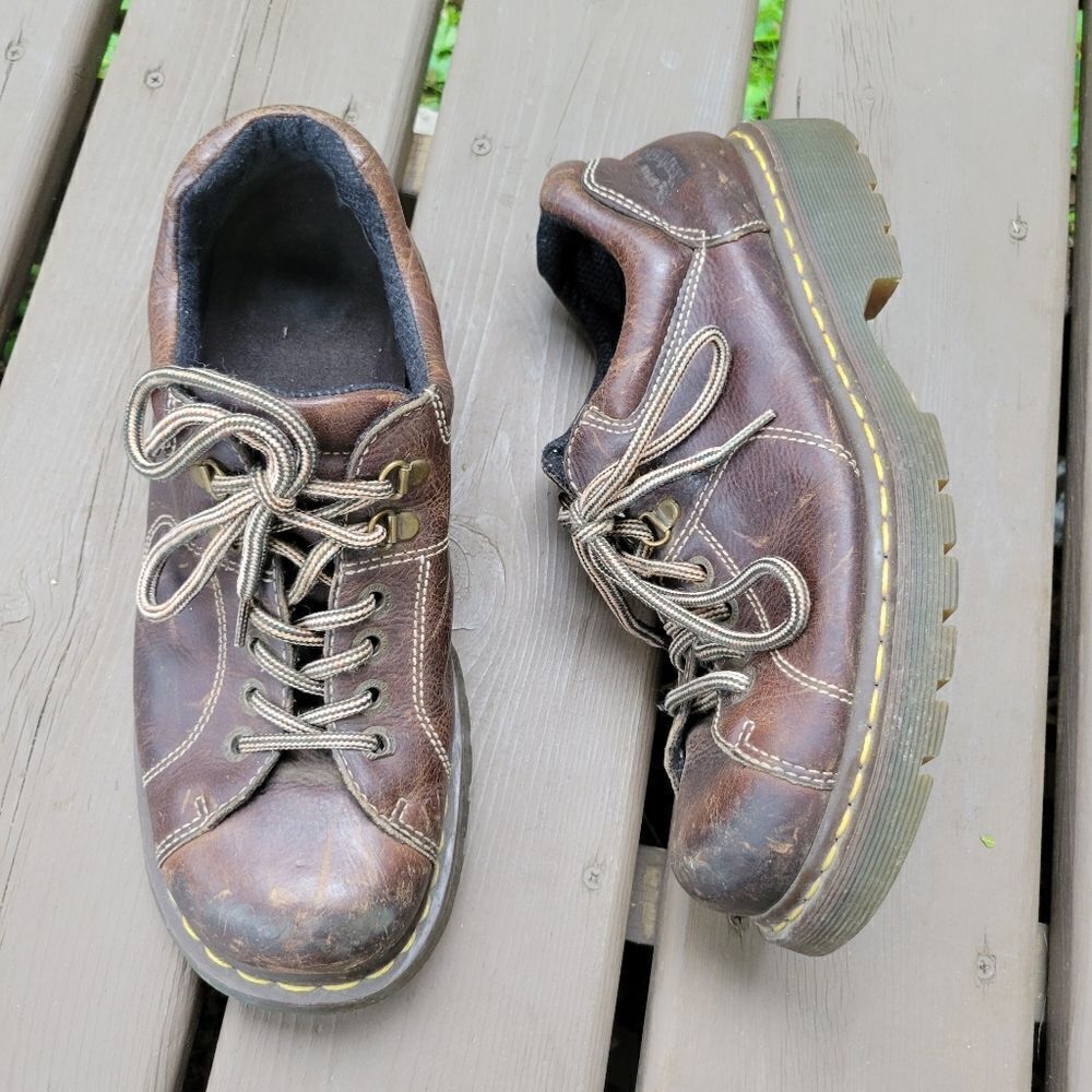 Dr Martens 12312‎ y2k Low Boot Lug Sole Platform Brown Leather Shoes Men's 11